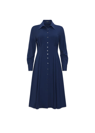 Long Sleeve Fit-and-Flare Shirt Dress