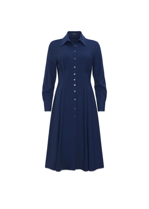 long sleeve fit flare navy