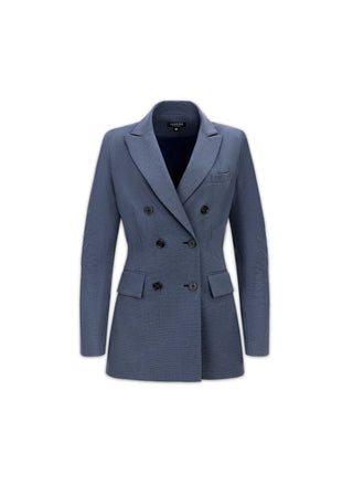 Hourglass Double Breasted Blazer | Tonal Navy-Gray