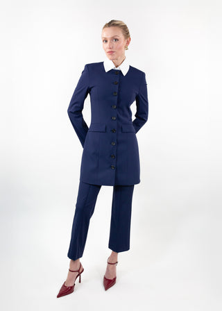 jewelneckcoatdressnavy