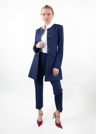 Jewel-Neck Coat Dress Navy / S Jewel-Neck Coat Dress Navy / S