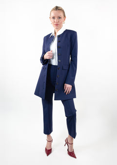 jewelneckcoatdressnavy