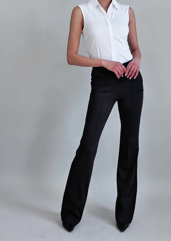High Rise Flare Trouser Black