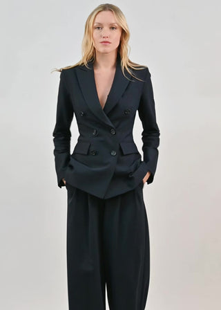 Hourglass Double Breasted Blazer Black video