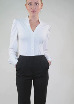 Vneck blouse white