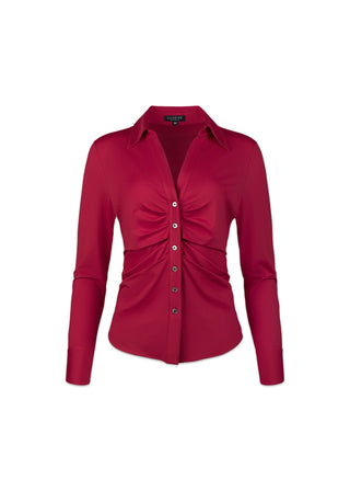 Ruched V-Neck Blouse | Ruby