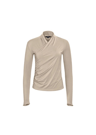 Satin Silhouette Wrap Top Champagne